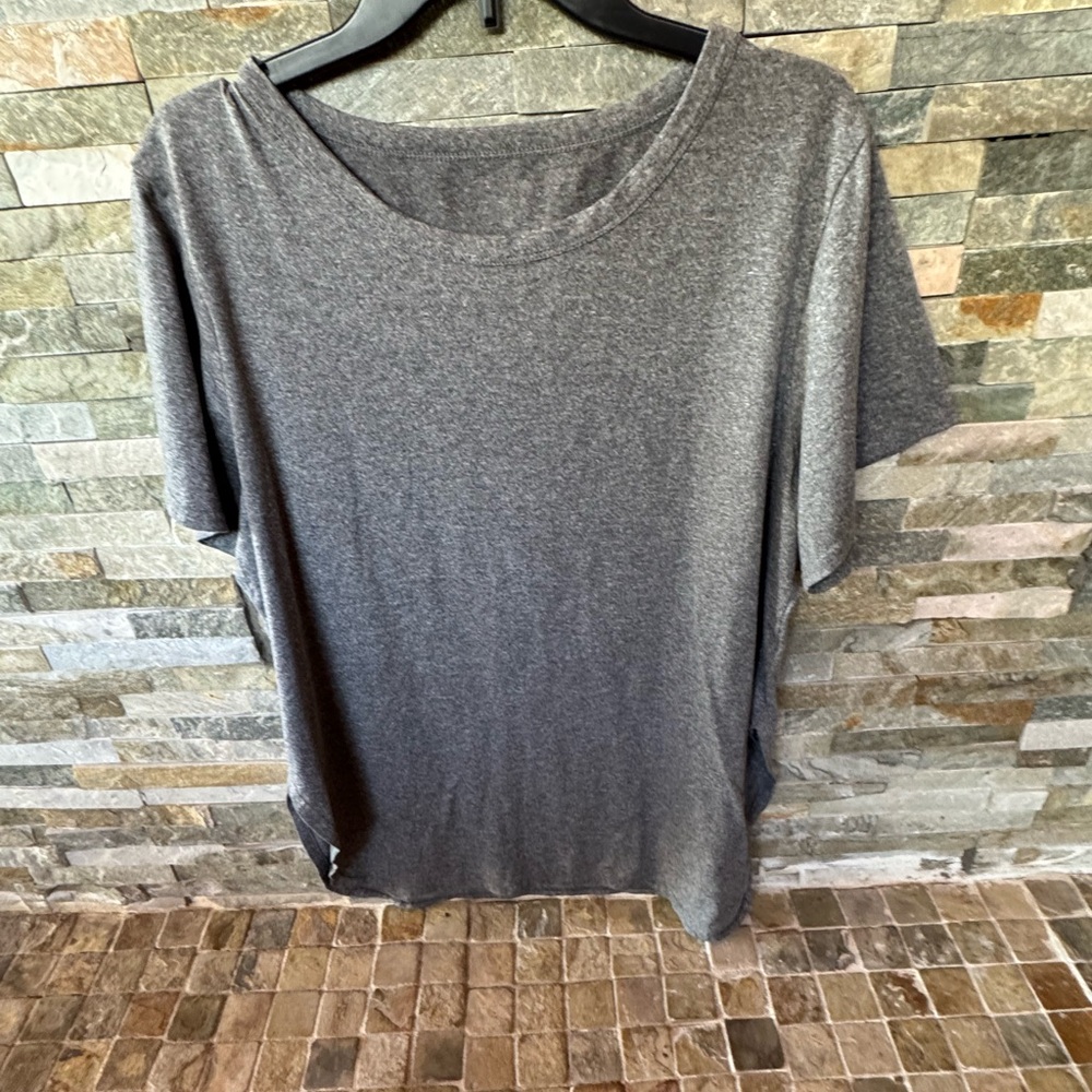 Gray Women's Top curved hem